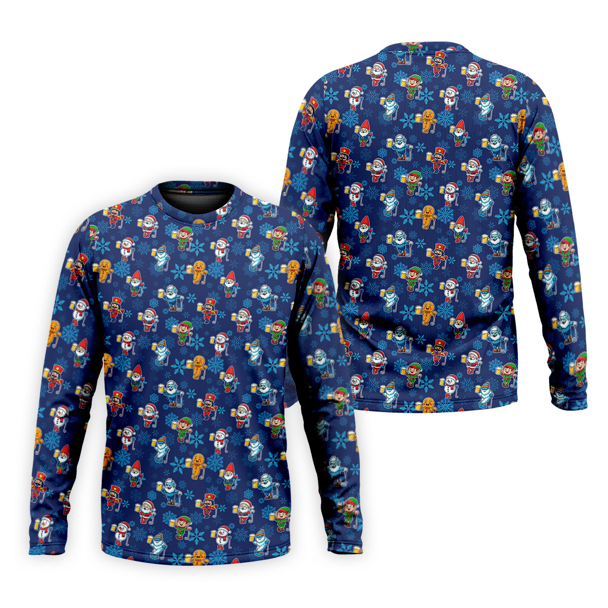 Christmas Characters Golf And Beer Navy Men's Funny Golf Shirts, Christmas Golf Shirt, Polo Shirts For Men