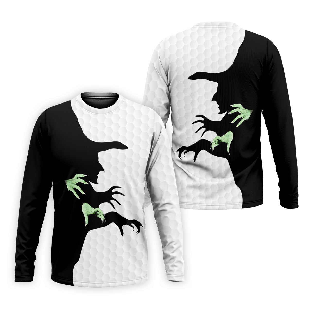 Halloween Wicked Witch Shadow Golf Shirt, Men's Golf Shirt, Hawaiian Golf Shirt