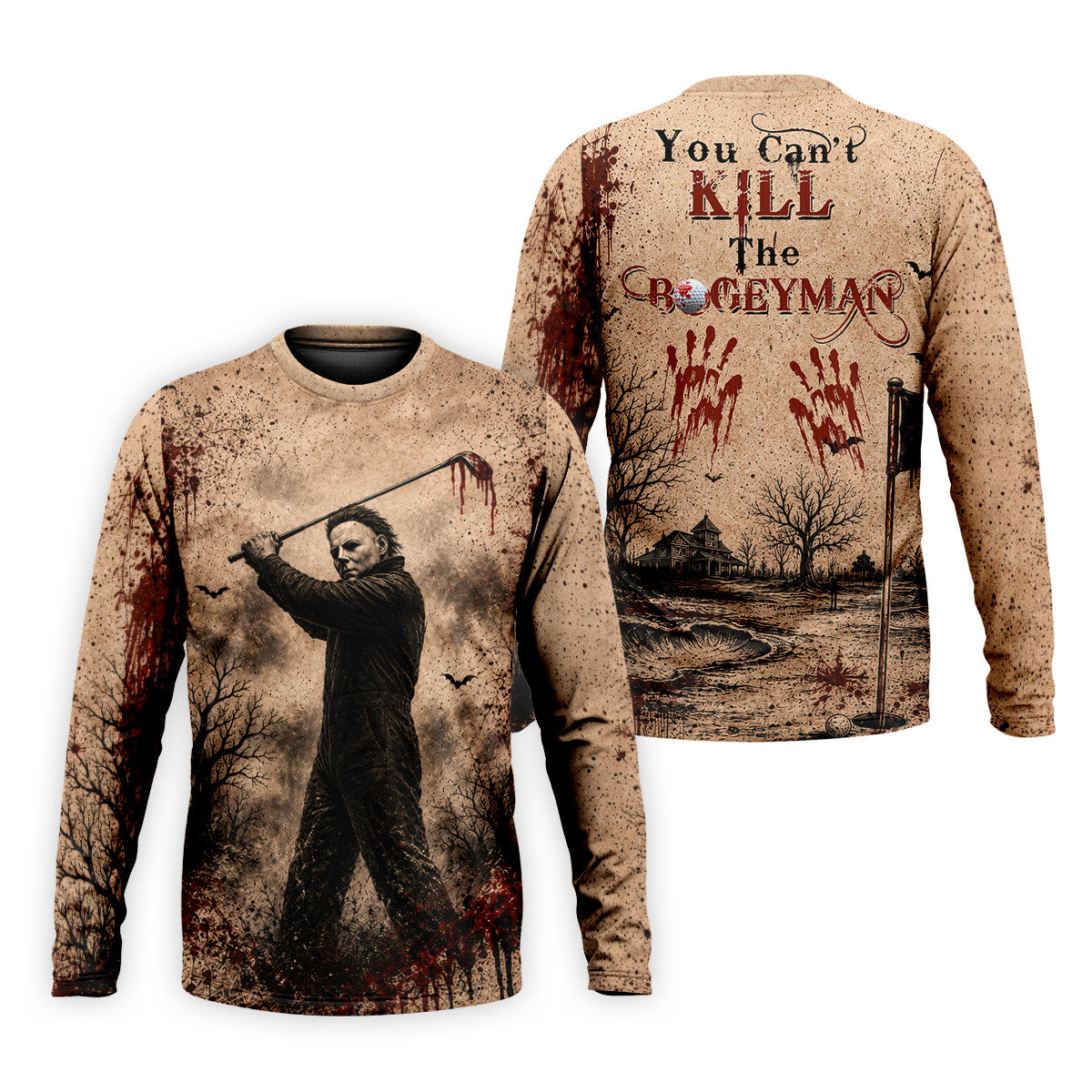 You Can't Kill The Bogeyman Halloween Golf Polo Shirt, Mens Golf Polo, Printed Golf Shirts