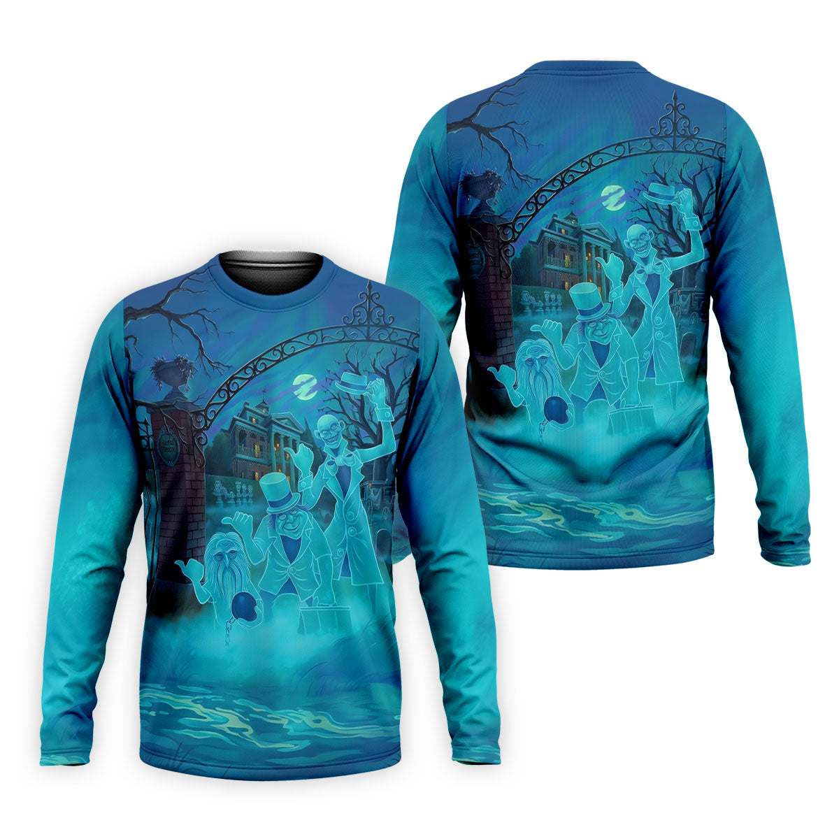 Ghost Trio At Haunted House Gate Halloween Polo Shirt, Mens Golf Shirts, Mens Polo Shirts