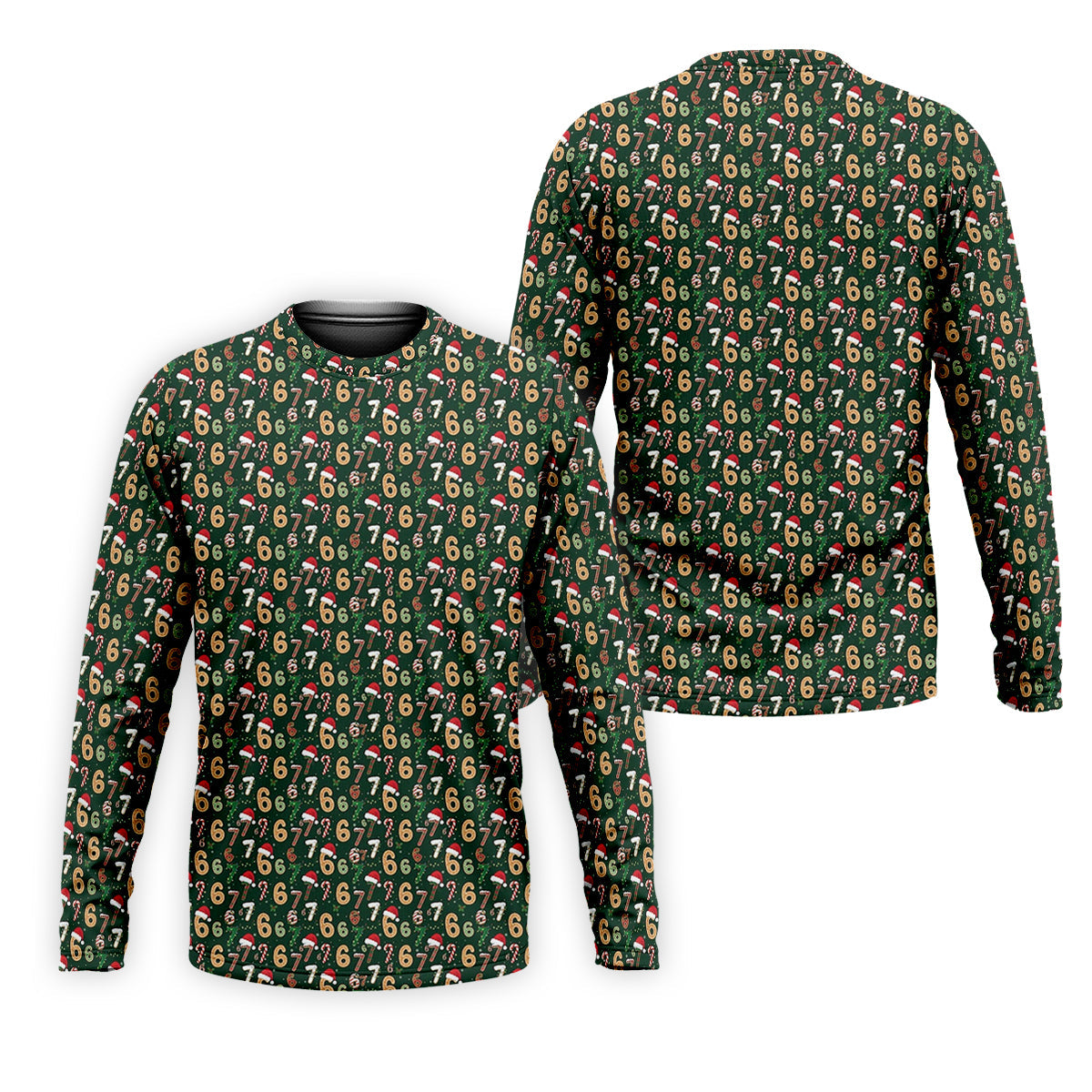 Six Seven Funny Christmas Green Golf Tops For Men, Christmas Golf Shirt, Men Golf Apparel