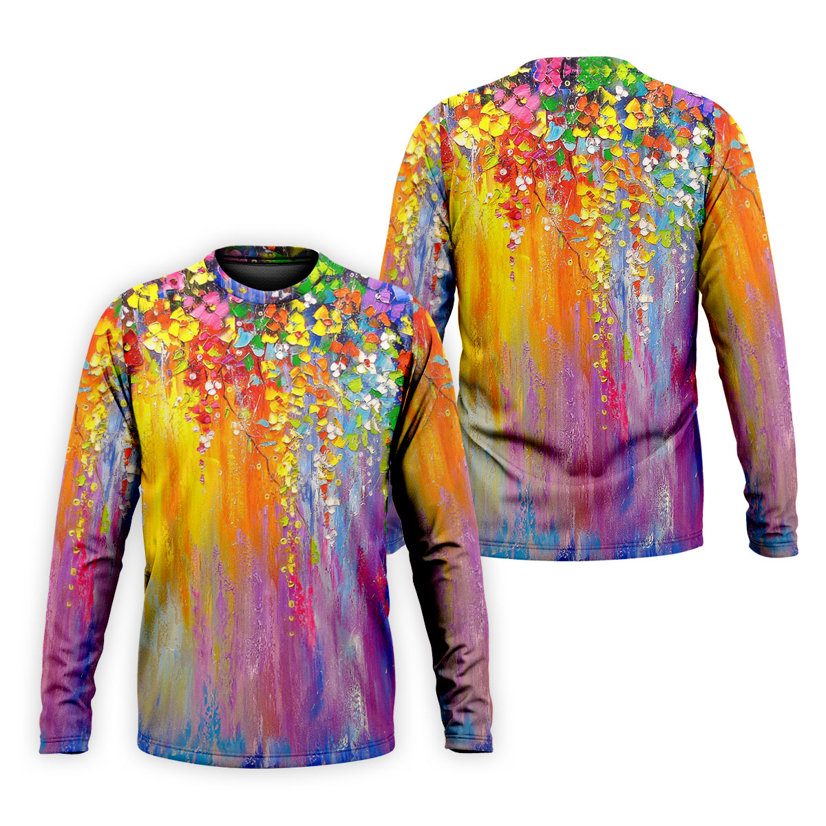 Colorful Abstract Floral Painting Golf Polo, Golf Tops For Men, Golfing Apparel