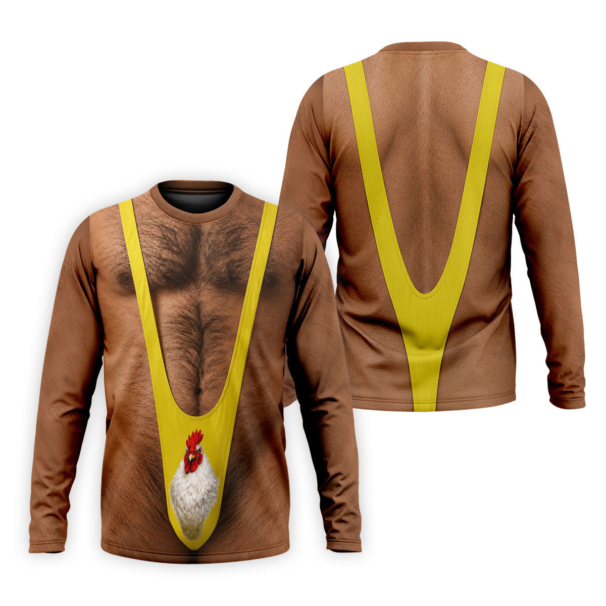 Funny Chicken Yellow Singlet Body Golf Shirt, Mens Golf Polo, Printed Golf Shirts