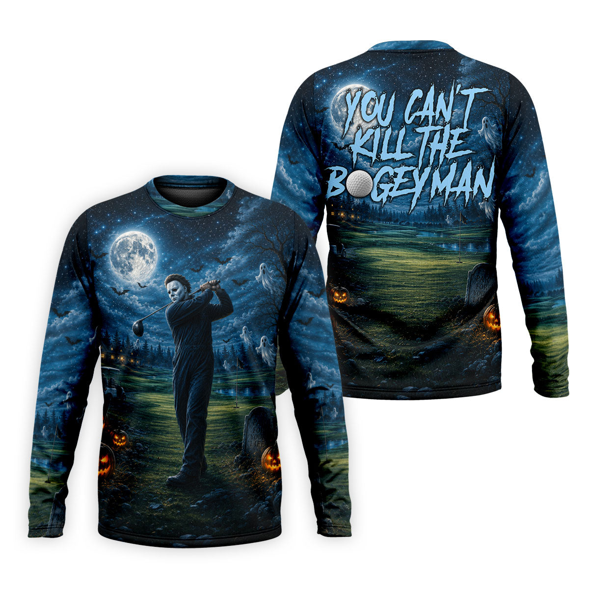 You Can't Kill The Bogeyman Halloween Ghost Polo Shirt, Mens Golf Shirts, Mens Polo Shirts