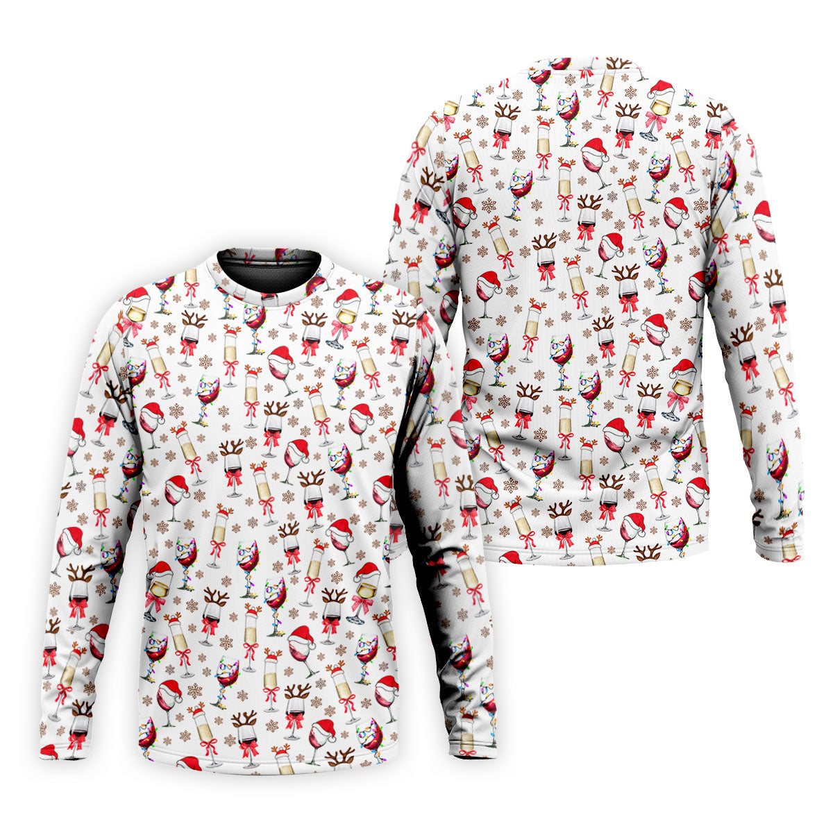 Festive Christmas Wine Glasses Golf Polo Shirt, Mens Golf Polo, Golf Apparel For Men