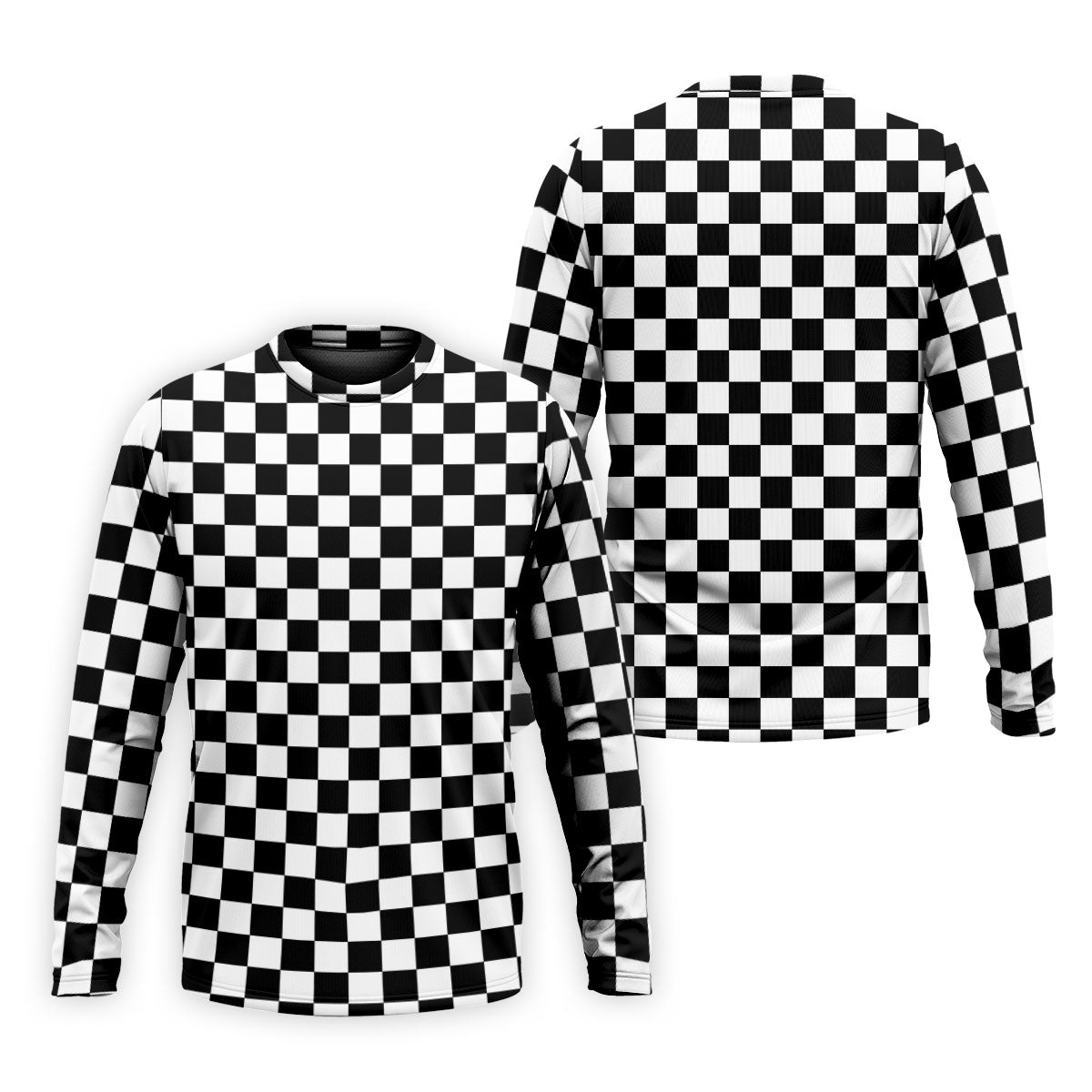 Black White Checkerboard Racing Pattern Golf Shirt, Men's Golf Shirt, Golf Polo Shirts For Men, Printed Golf Shirts