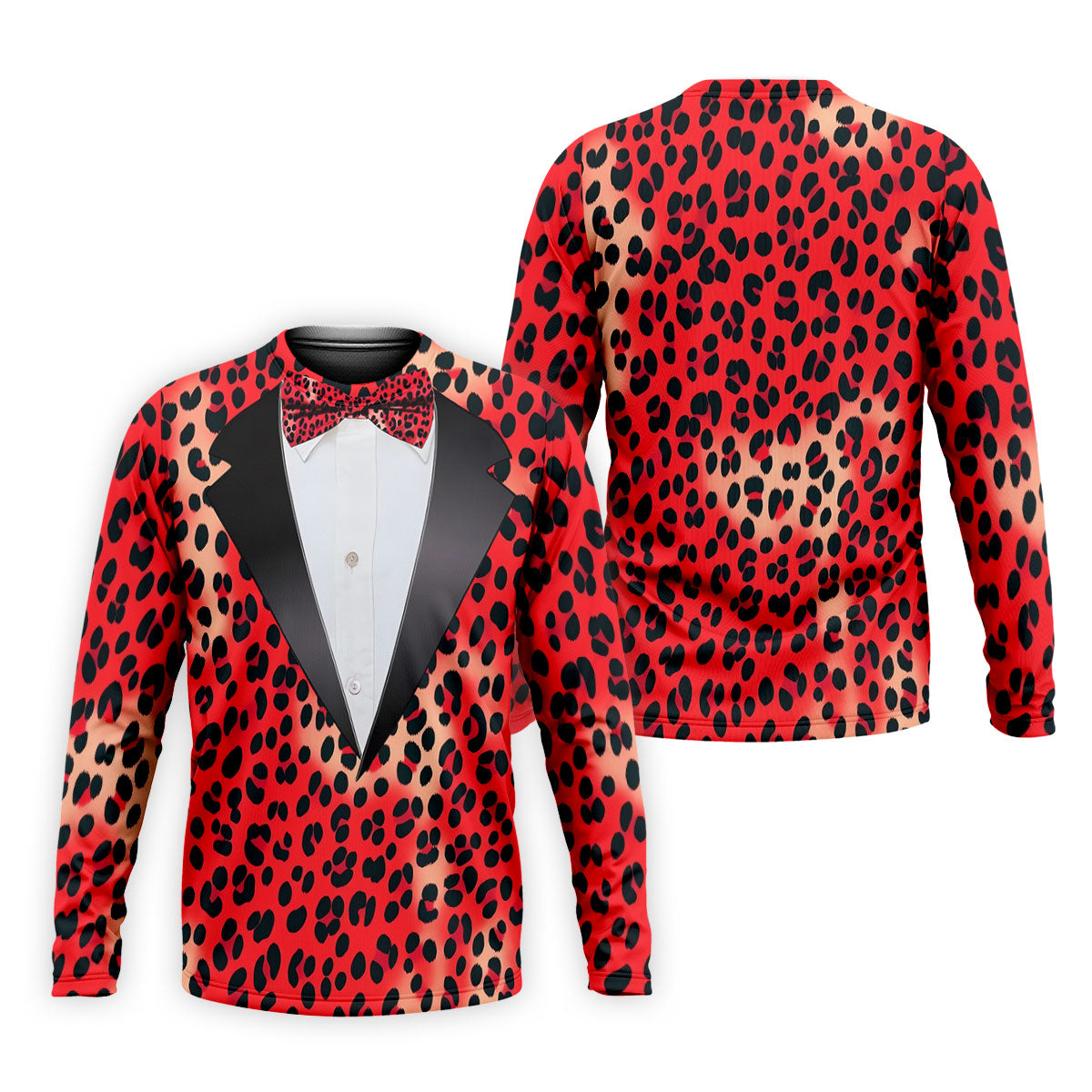 Red Leopard Funny Costume Hawaiian Golf Shirt, Polo Shirts For Men, Golf Shirts For Men