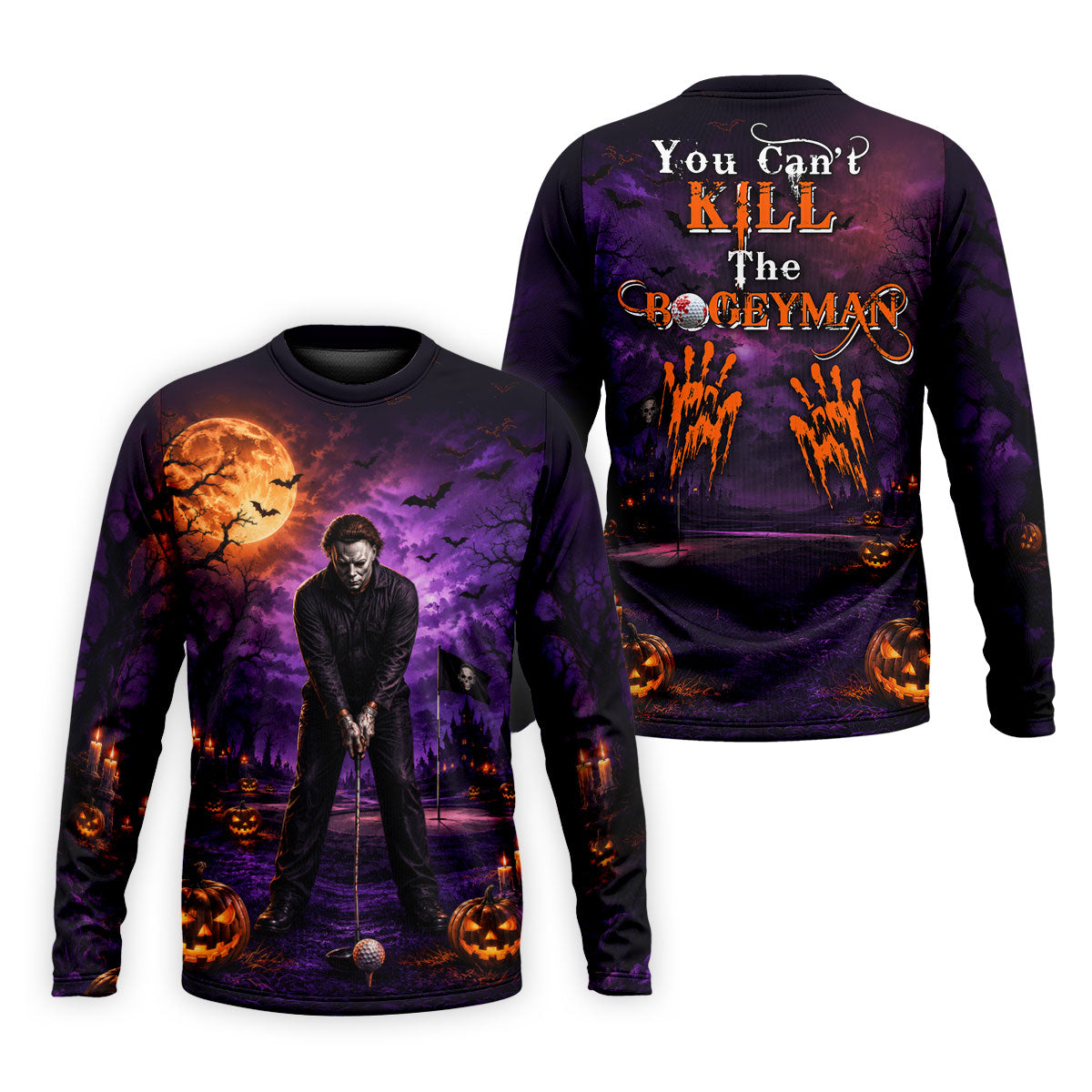 You Can't Kill The Bogeyman Halloween Polo Shirt, Hawaiian Golf Shirt, Mens Golf Apparel