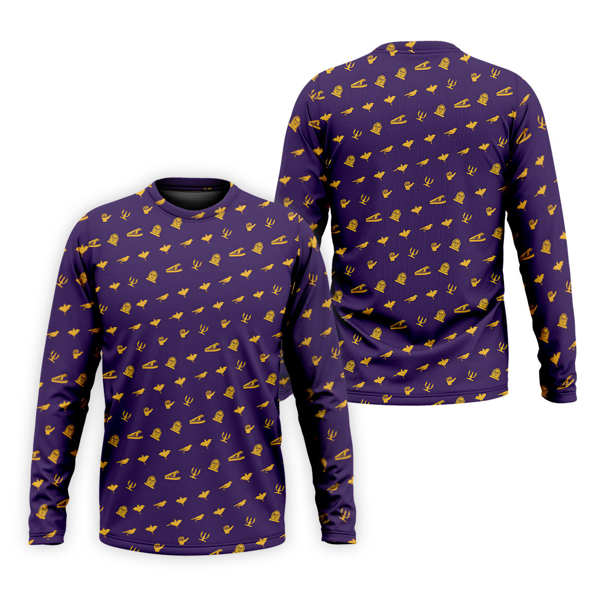 Purple Gravestone Bat Halloween Pattern Polo Shirt, Golf Shirts For Men, Mens Polo Shirts