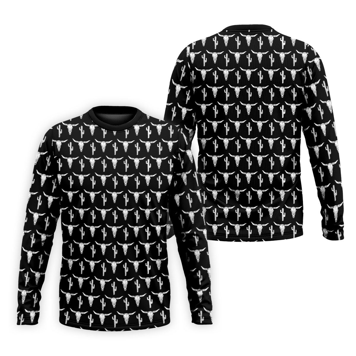 Longhorn Cow Skull Western Theme Black Golf Tops For Men, Polo ShirtFor Men, Golf Shirts For Men