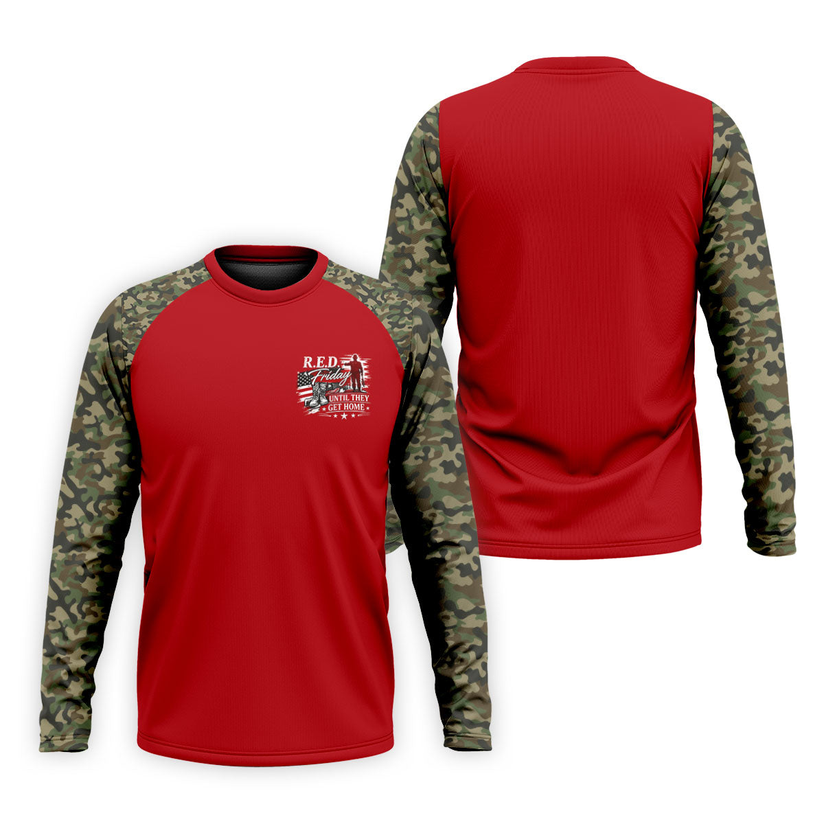 RED Friday Untill They Get Home Red Camo Golf Shirt, Veteran Memorial 250 Years Polo Shirts For Men
