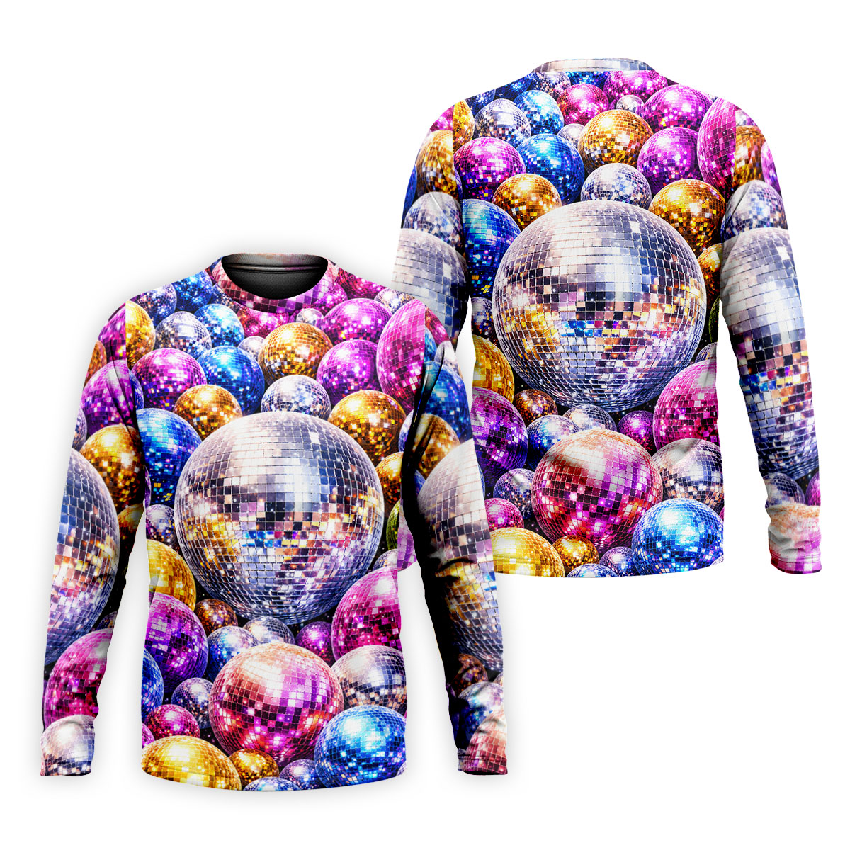 Colorful Disco Ball Party Pattern Polo Shirt, Mens Golf Polo, Golf Polo Shirts For Men