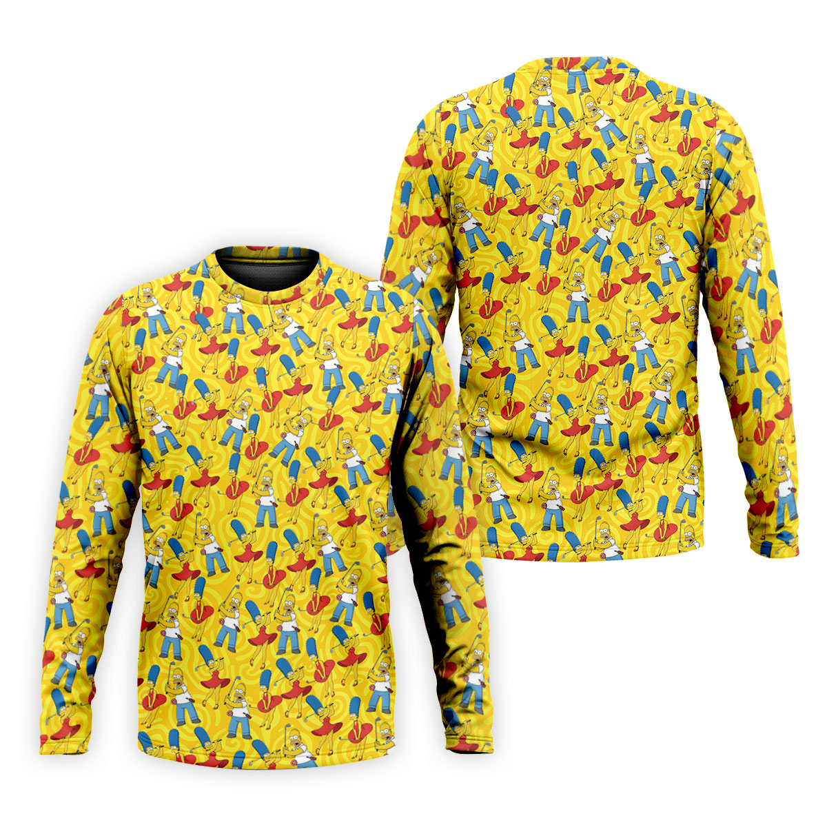 Funny Cartoon Couple Golf Pattern Polo Shirt, Mens Golf Polo, Golf Apparel For Men