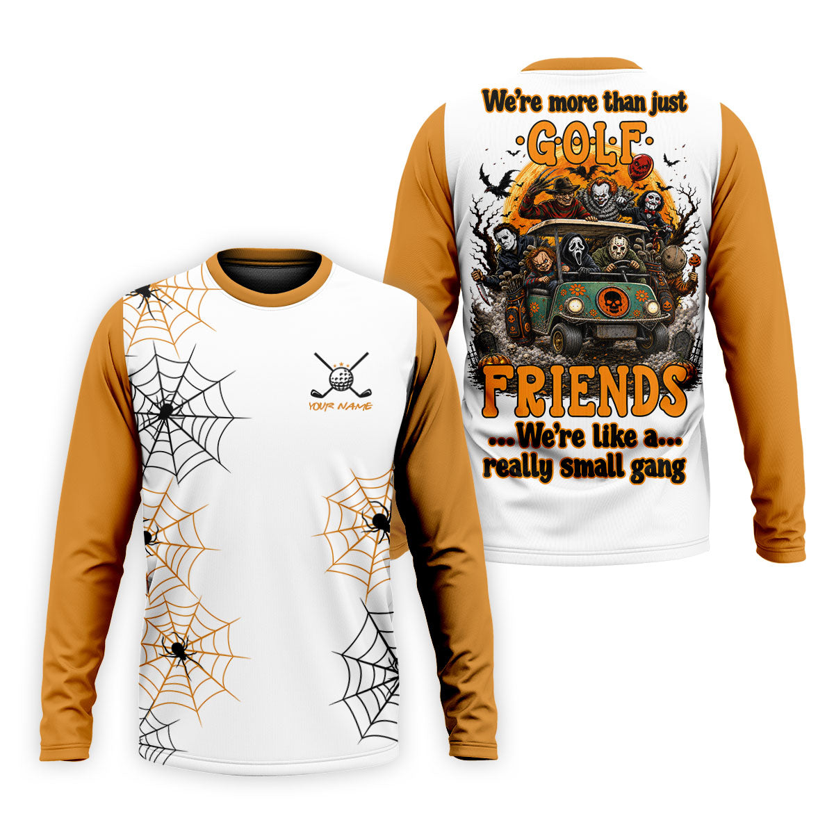 Custom Halloween Golf Friends Hawaiian Golf Shirt, Mens Golf Polo, Golf Shirts For Men