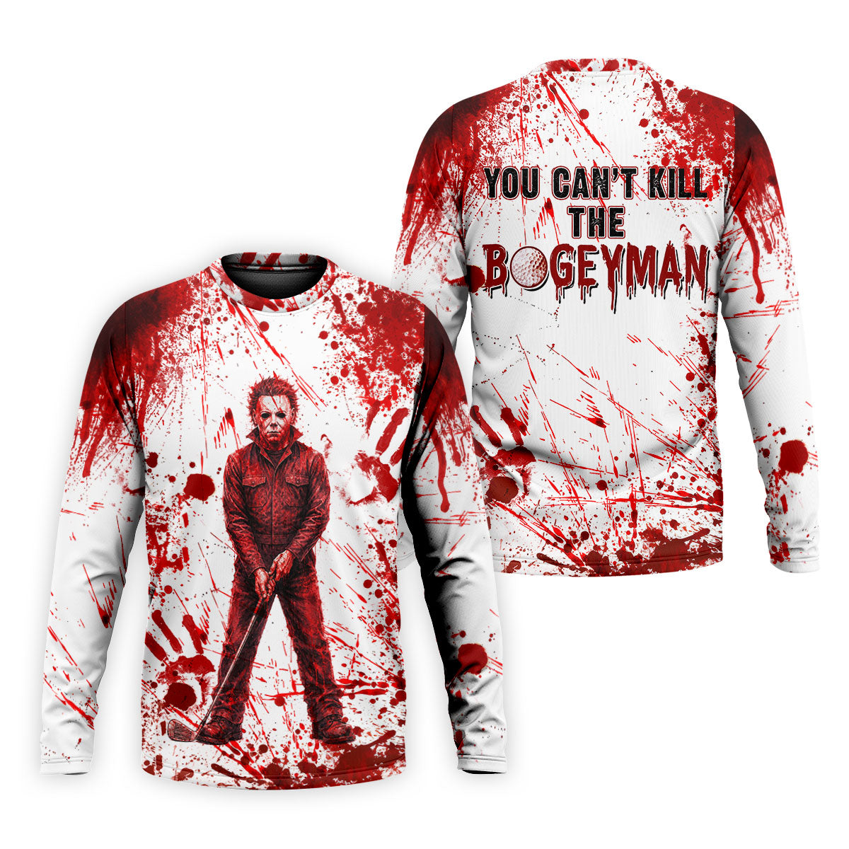 You Can't Kill The Bogeyman Halloween Polo Shirt, Mens Golf Polo, Golf Shirts For Men