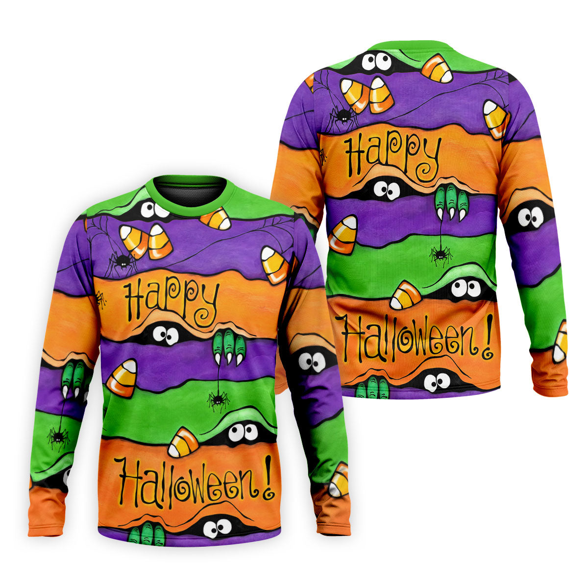 Happy Halloween Candy Monster Horror Character Polo Shirt, Golf Shirt, Mens Golf Polo