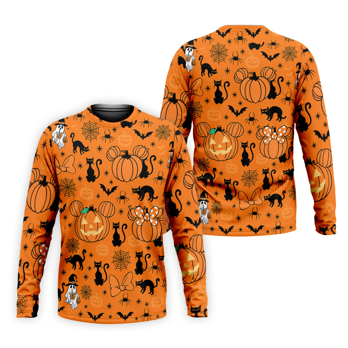Black Cat and Pumpkin Halloween Polo Shirt, Golf Polo Apparel, Mens Golf Outfit
