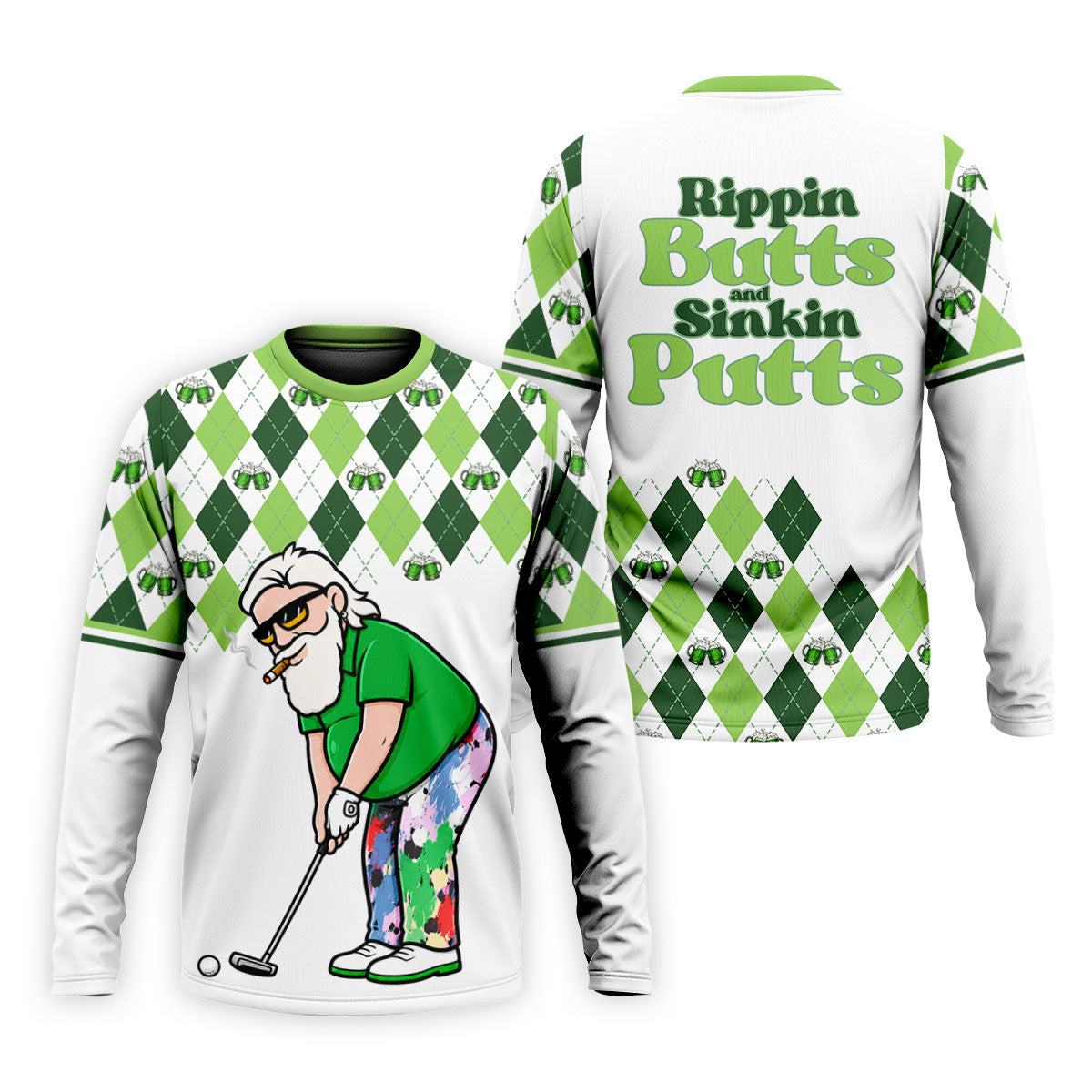 Funny Rippin Butts And Sinkin Putts Polo Shirt, Mens Polo Shirts, Mens Golf Apparel