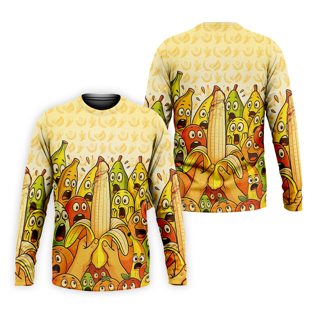Funny Banana Fruit Cartoon Pattern Polo Shirt, Mens Golf Polo, Golf Shirts For Men
