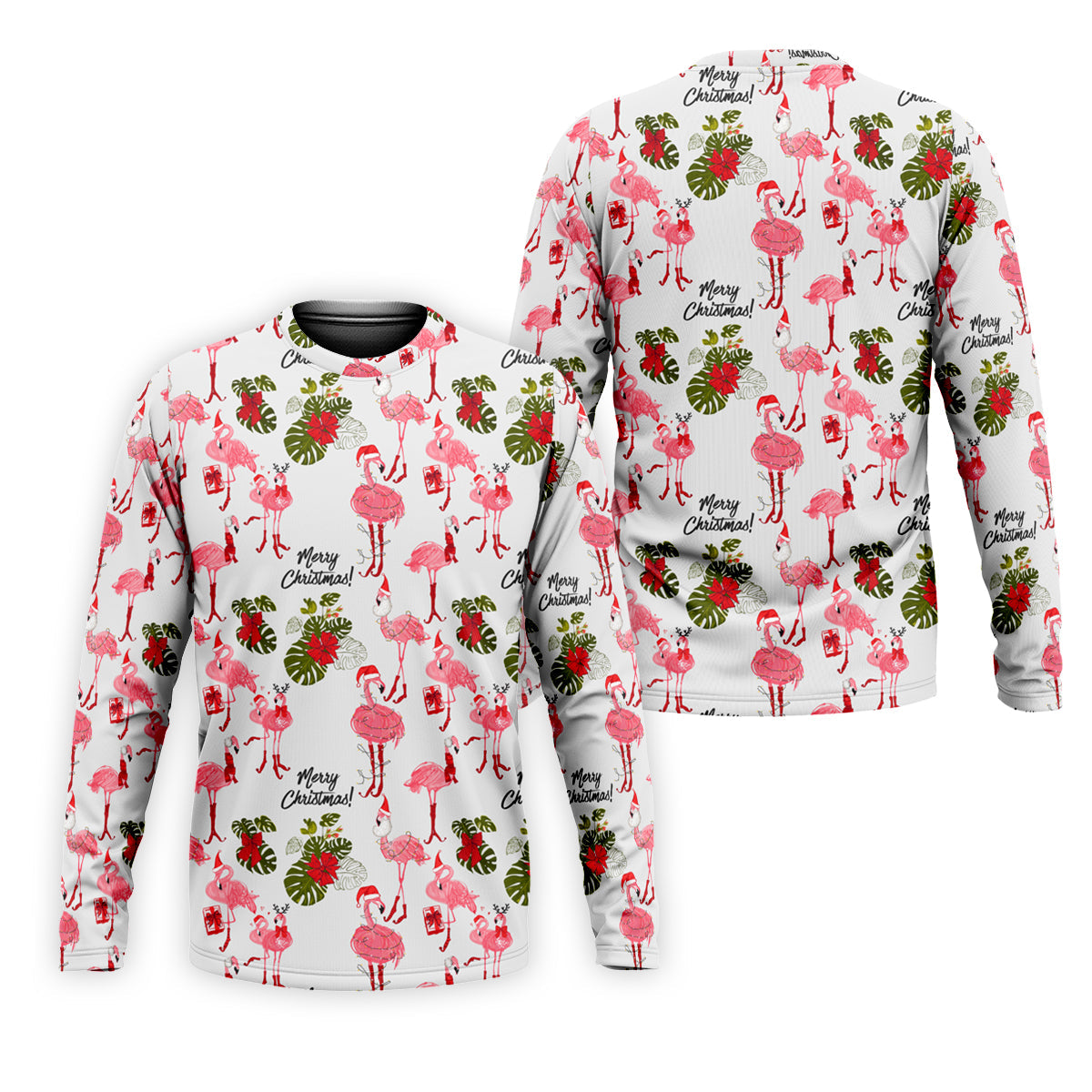 Flamingo Merry Christmas Golf Shirt For Men, Christmas Golf Shirt Polos, Men Golf Apparel