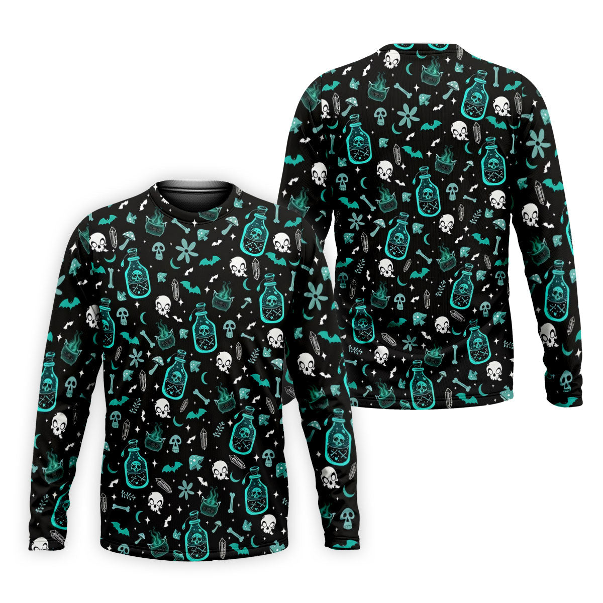 Skull Potion Halloween Pattern Polo Shirt, Printed Golf Shirts, Golf Apparel For Men