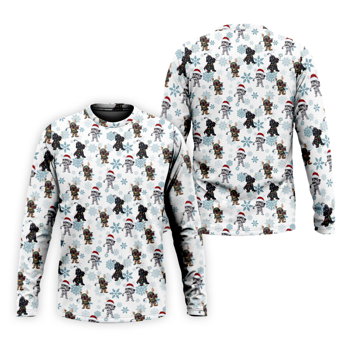 Christmas Space Characters Pattern Polo Shirt, Mens Golf Shirts, Golf Polo Shirts For Men
