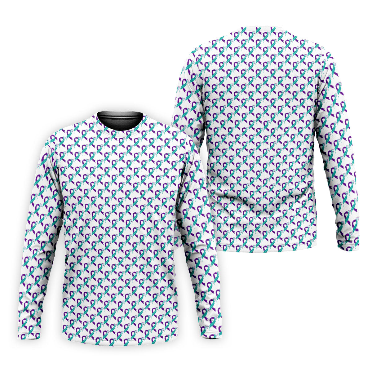 Suicide Awareness Feather Ribbon Pattern Mens Golf Polo, Golf Shirts For Men
