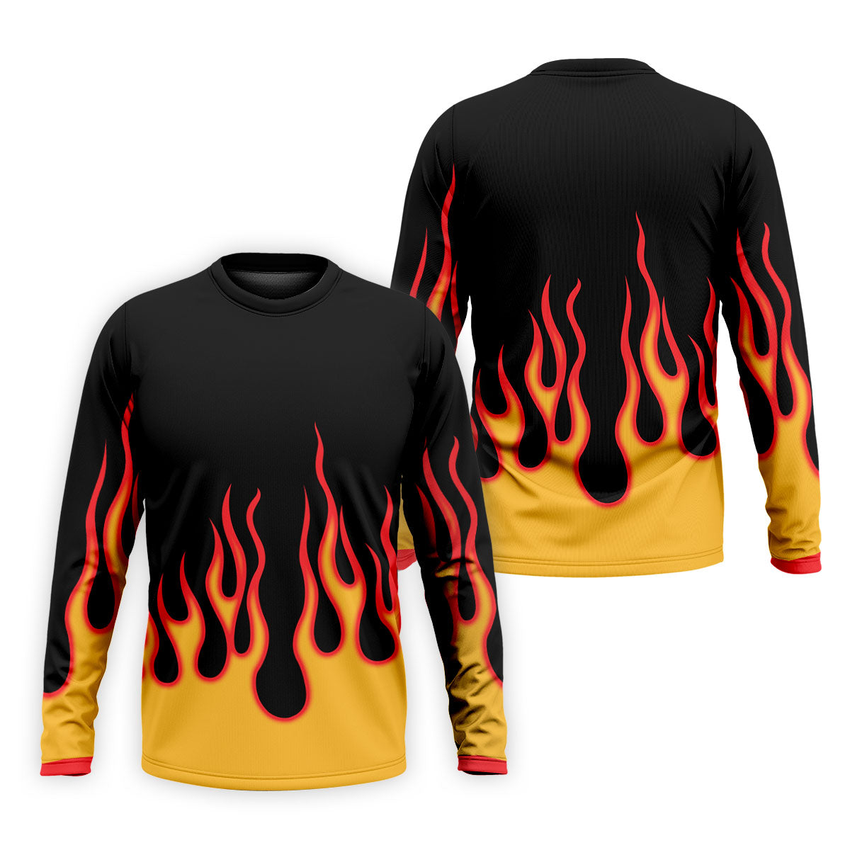 Retro Flame Fire Pattern Design Hawaiian Golf Shirt, Golf Shirts For Men, Polo Shirts For Men