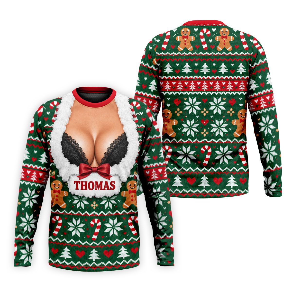 Custom Name Sexy Cleavage Christmas Golf Shirt, Mens Golf Polo, Golf Shirts For Men