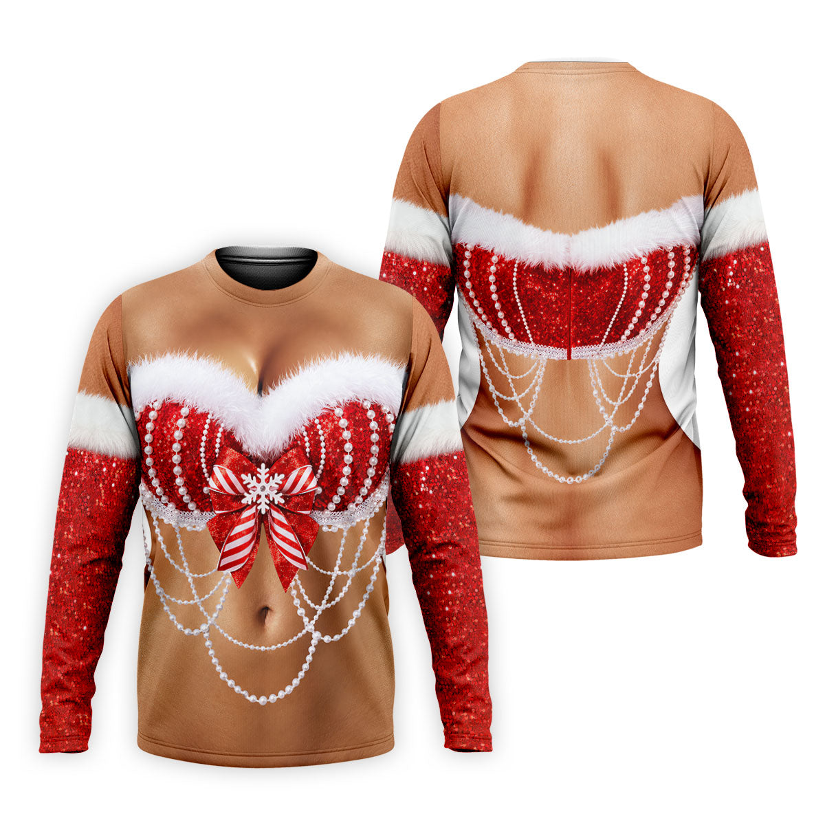 Sexy Santa Bra And Pearls Christmas Golf Shirt, Mens Golf Polo, Golf Shirts For Men