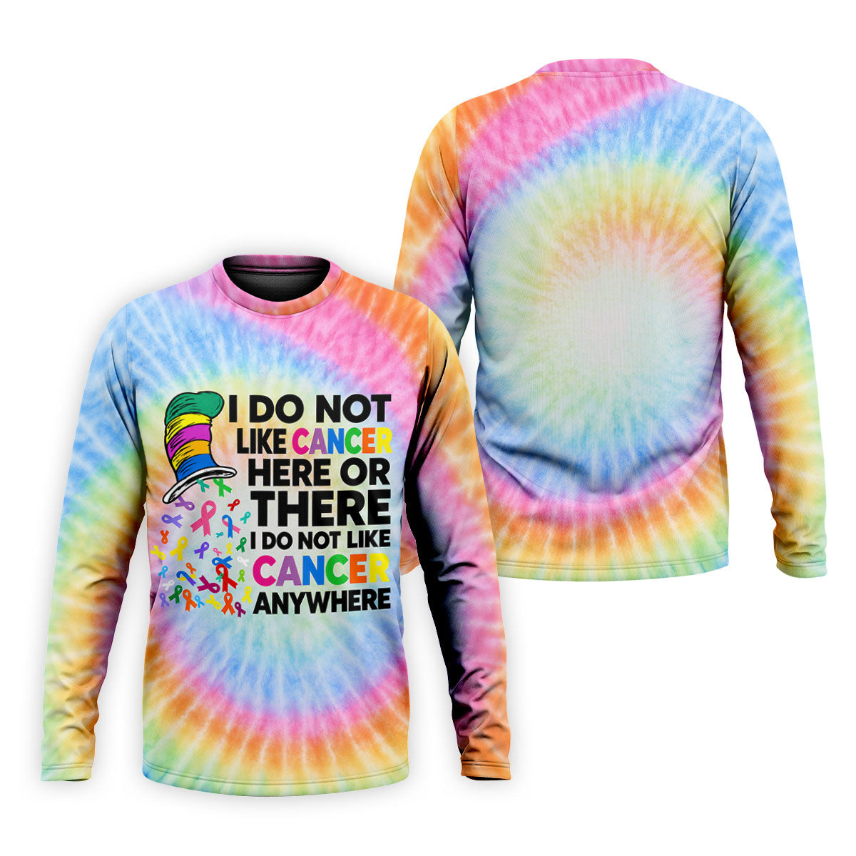 I Do Not Like Cancer Tie Dye Polo Shirt, Golf Polo Shirts For Men, Mens Golf Apparel