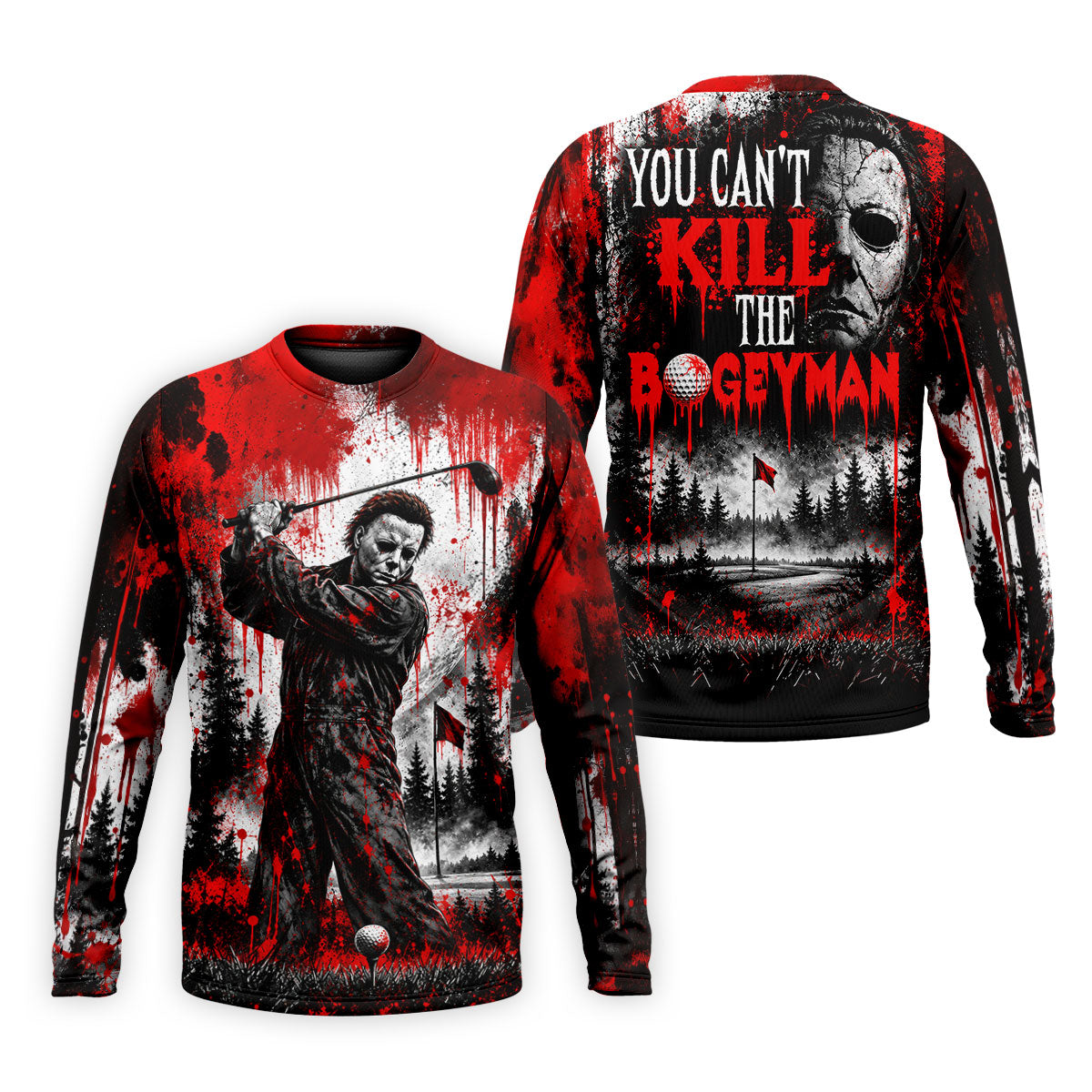 You Can't Kill Bogeyman Halloween Horror Character Polo Shirt, Golf Polo, Mens Golf Shirts