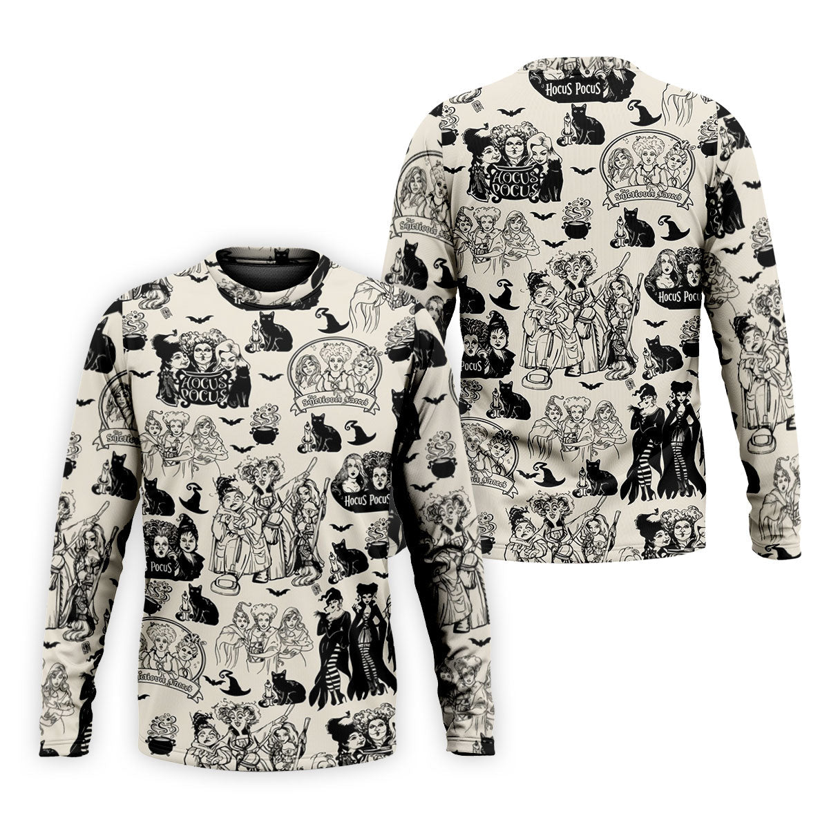 Witch Sisters Black Cat Halloween Polo Shirt, Golf Polo Shirts For Men, Mens Golf Apparel