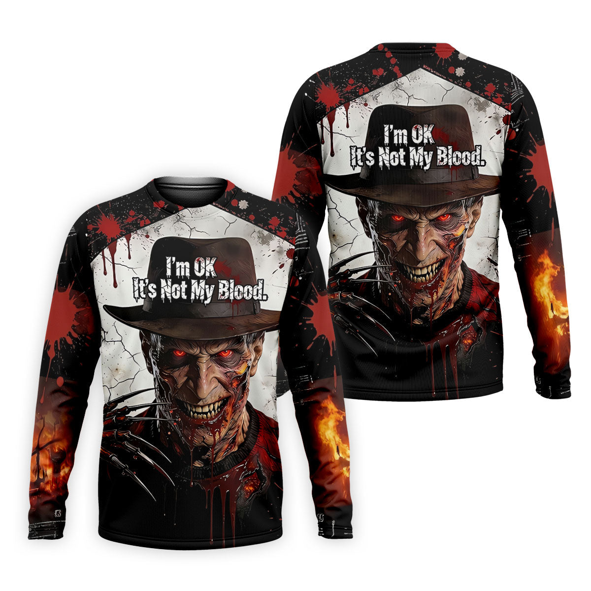 Im Ok Its Not My Blood Character Golf Polo Shirt, Halloween Golf Shirt, Mens Golf Polo
