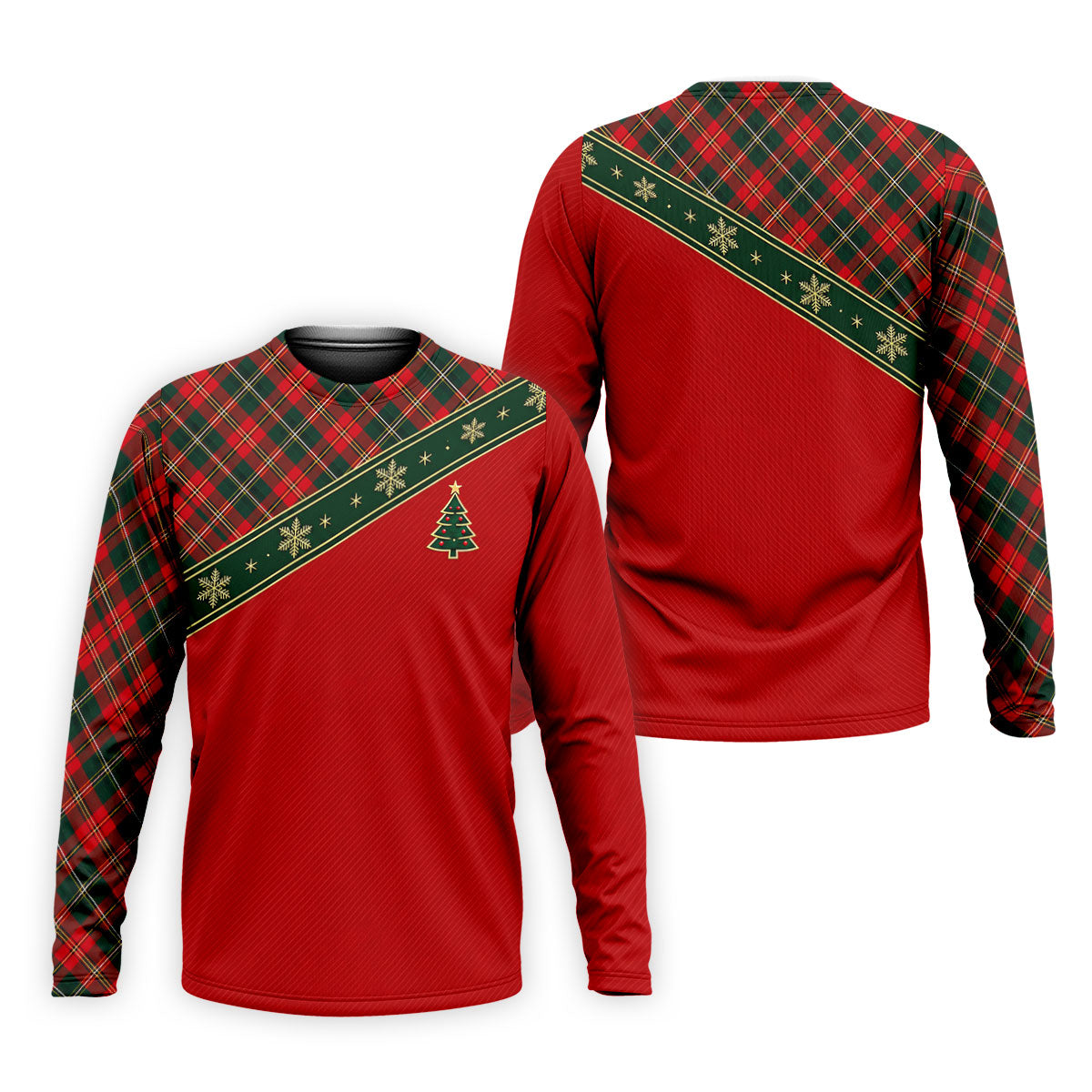 Red Plaid Snowflake Tree Christmas Golf Shirt, Mens Golf Polo, Golf Shirts For Men