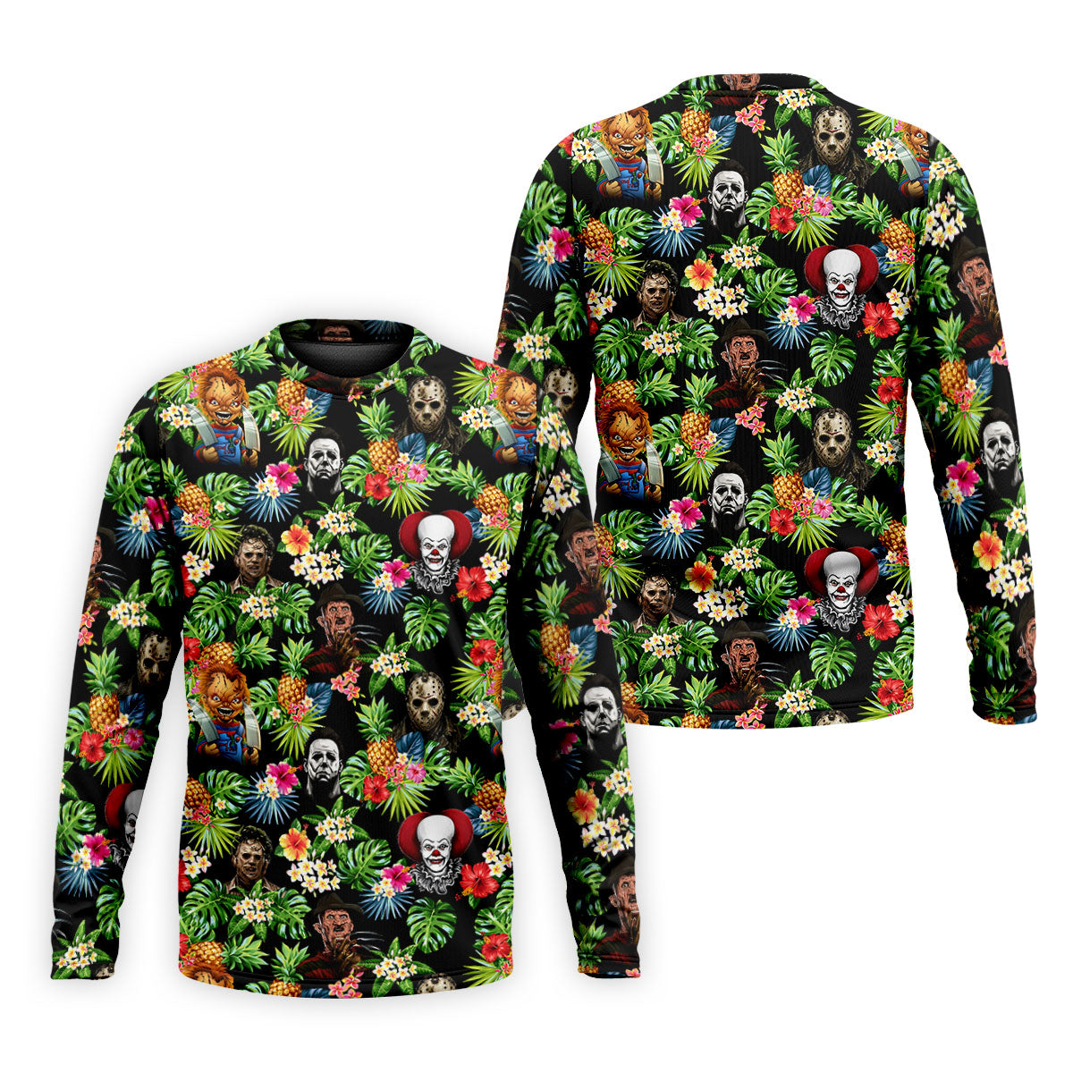Tropical Horror Character Halloween Golf Shirt, Mens Golf Apparel, Printed Golf Shirt