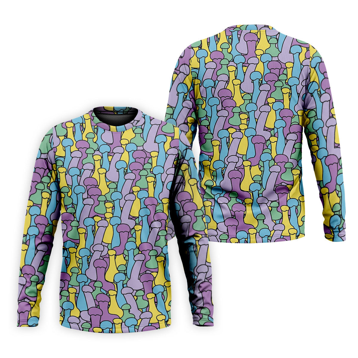 Funny Colorful Adult Humor Pattern Polo Shirt, Mens Golf Shirts, Golf Apparel For Men