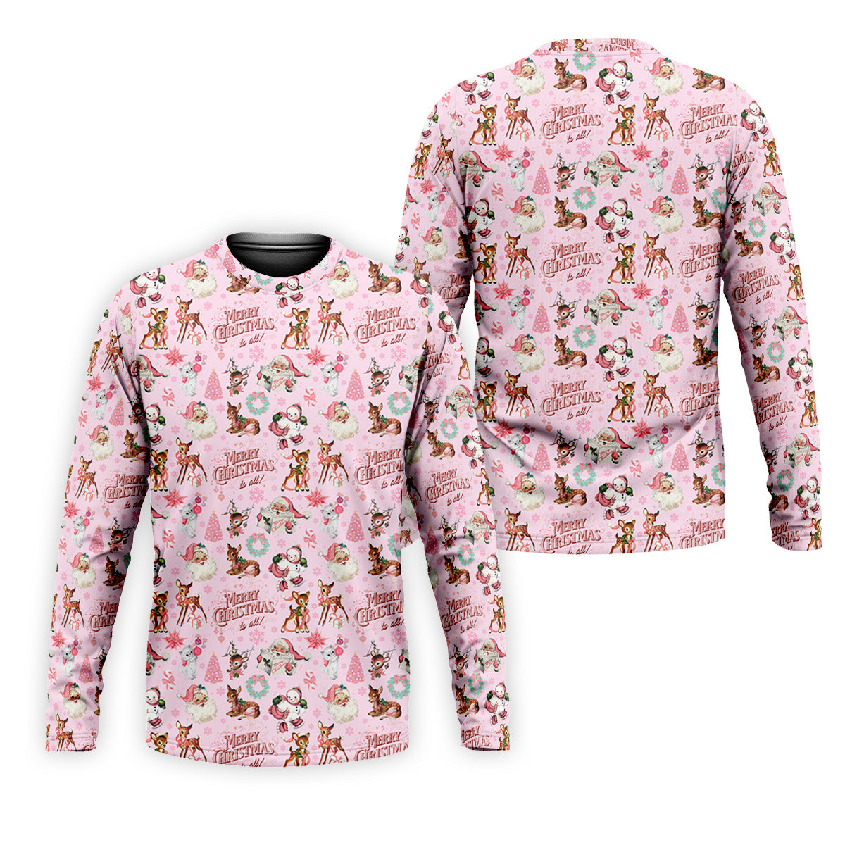 Festive Santa Pink Merry Christmas Golf Tops For Men, Christmas Golf Shirt, Men Golf Apparel