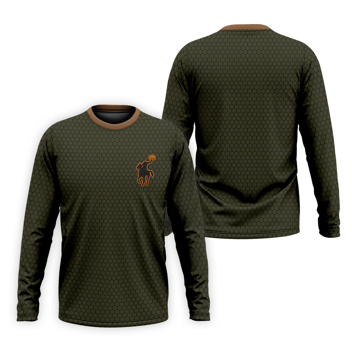 Pumpkin Rider Halloween Horror Character Polo Shirt, Mens Golf Shirts, Mens Golf Apparel