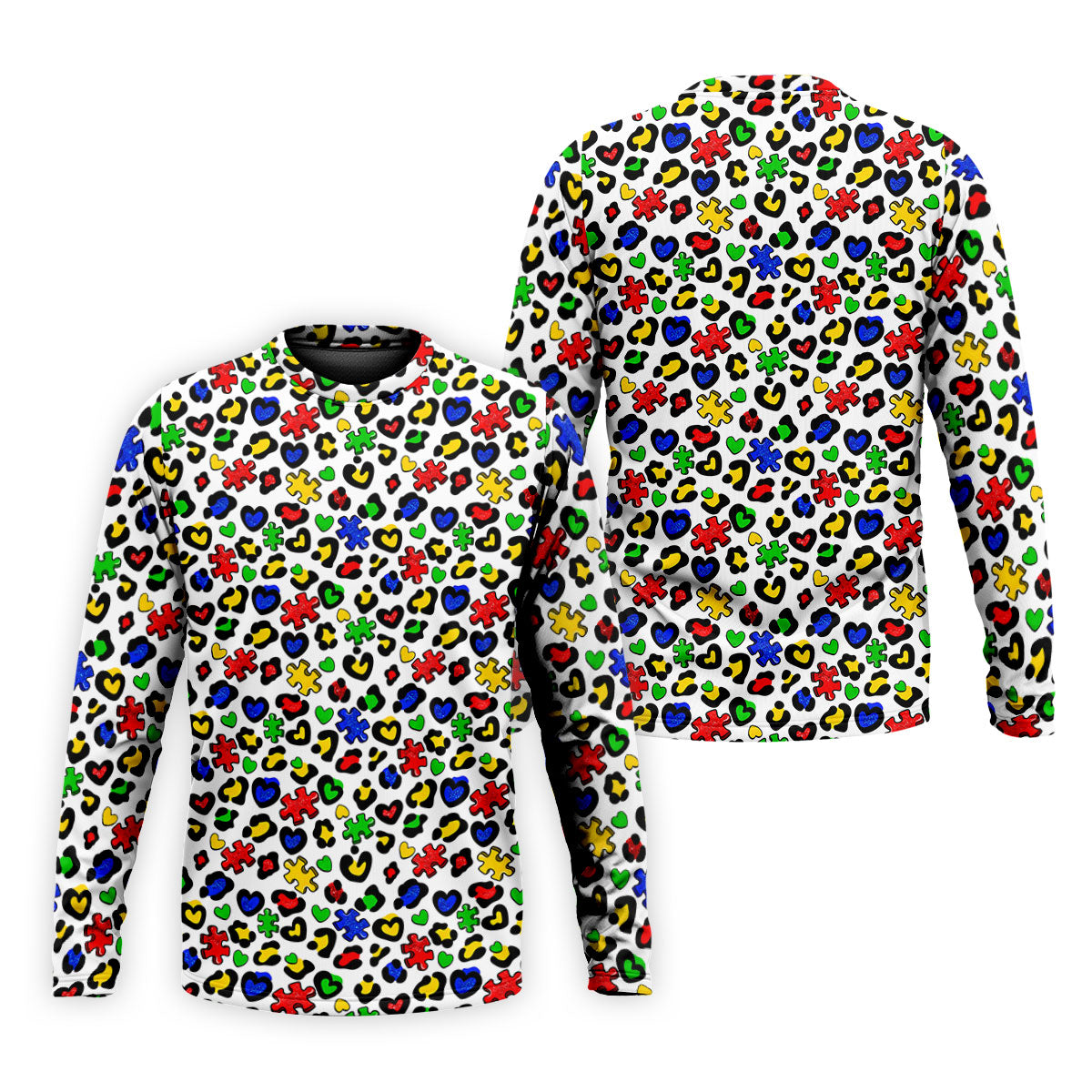 Autism Awareness Color Leopard Pattern White Golf Shirt, Golf Tops For Men, Polo ShirtFor Men, Golf Shirts For Men