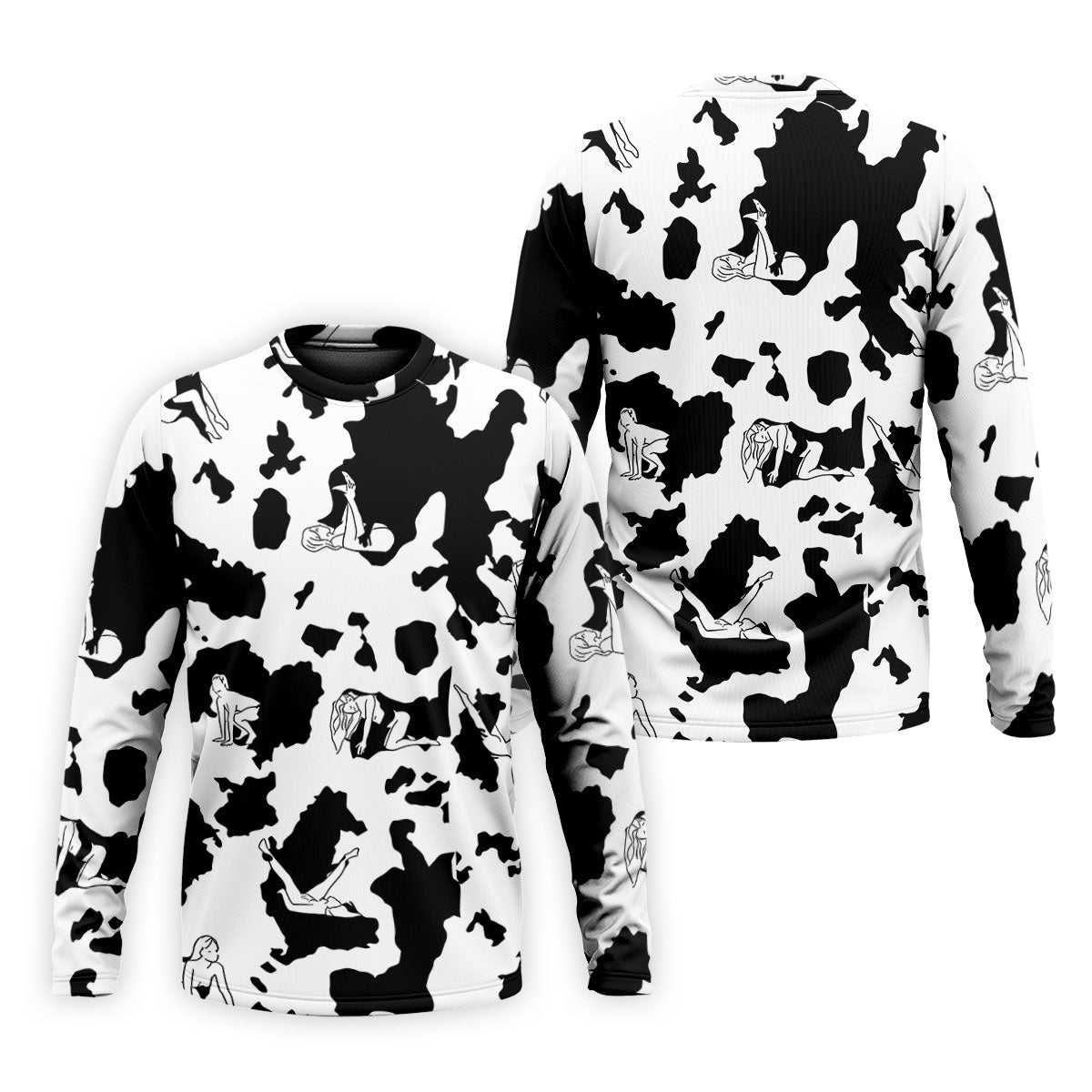 Cow Print Golf Shirt, Adult Humor Hidden Pin Up Pattern, Golf Shirt For Men