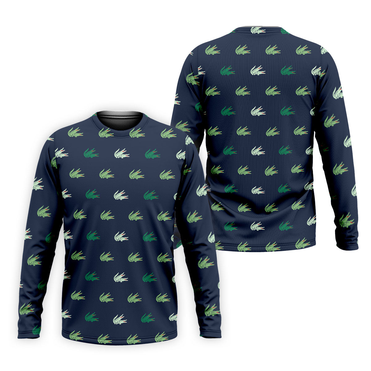 Navy Crocodile Pattern Golf Shirt, Mens Polo Shirt, Golf Shirts For Men, Performance Golf Shirt