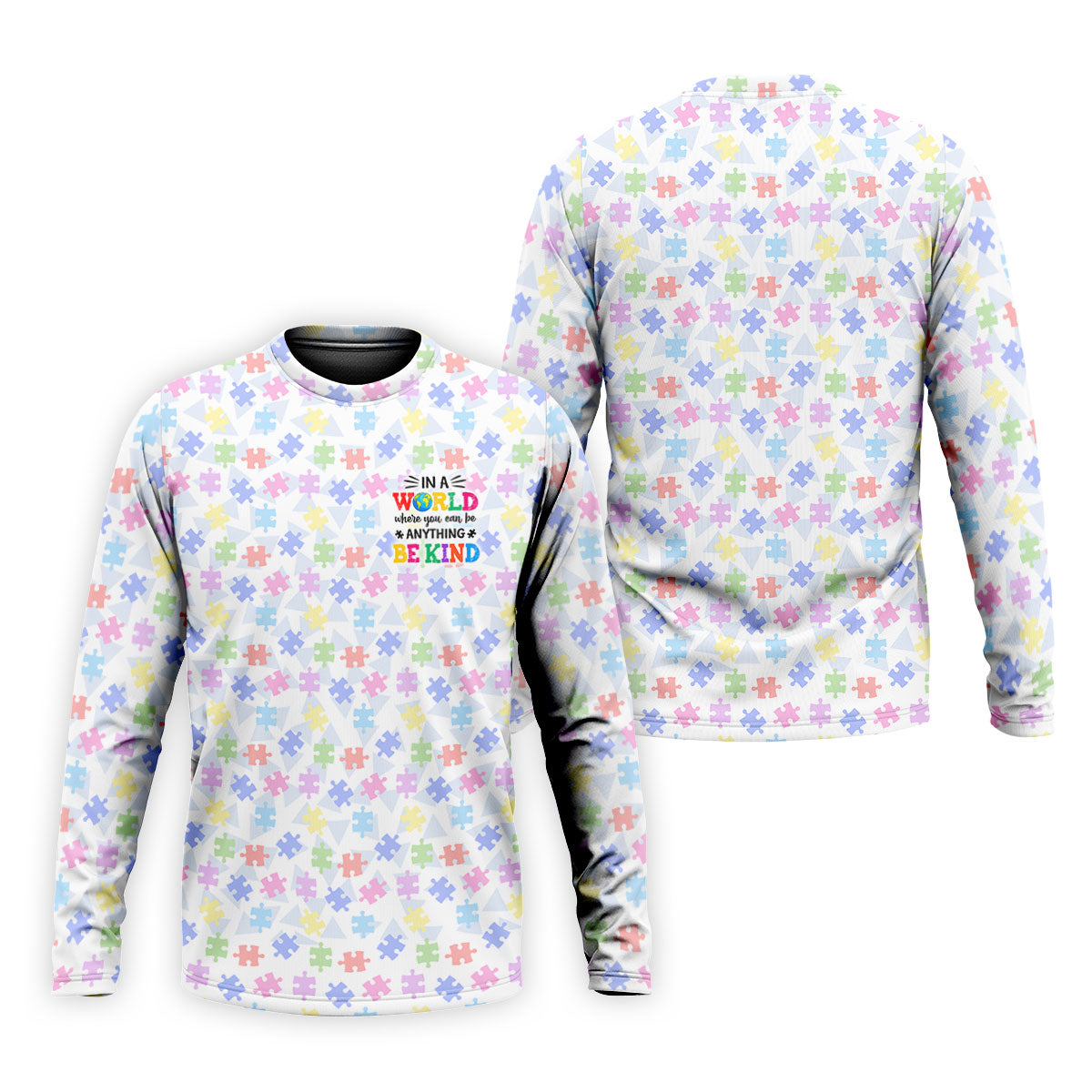 In A World Where You Can Be Anything Be Kind Autism Puzzle Golf Shirts For Men, Polo ShirtFor Men