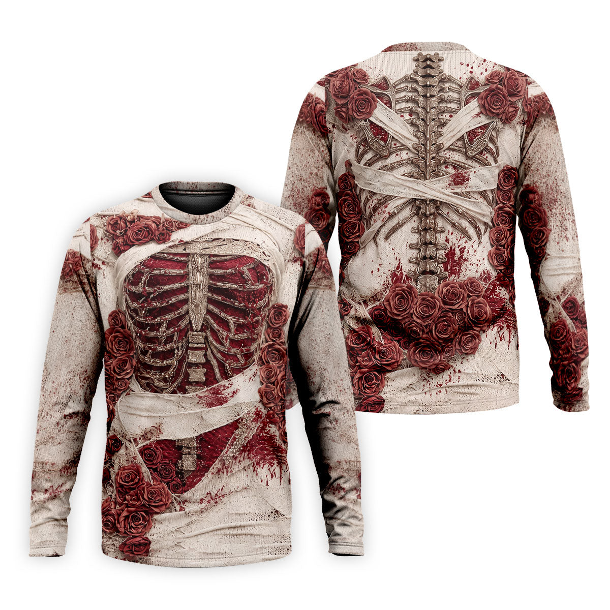 Bloody Skeleton Rose Halloween Polo Shirt, Polo Shirts For Men, Mens Golf Apparel