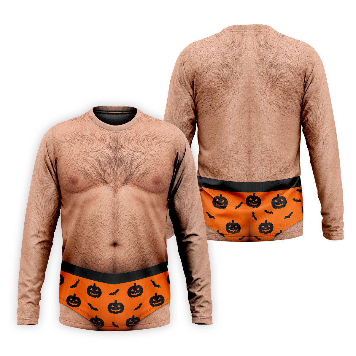 Funny Hairy Chest Halloween Costume Polo Shirt, Golf Shirts For Men, Halloween Golf Shirt