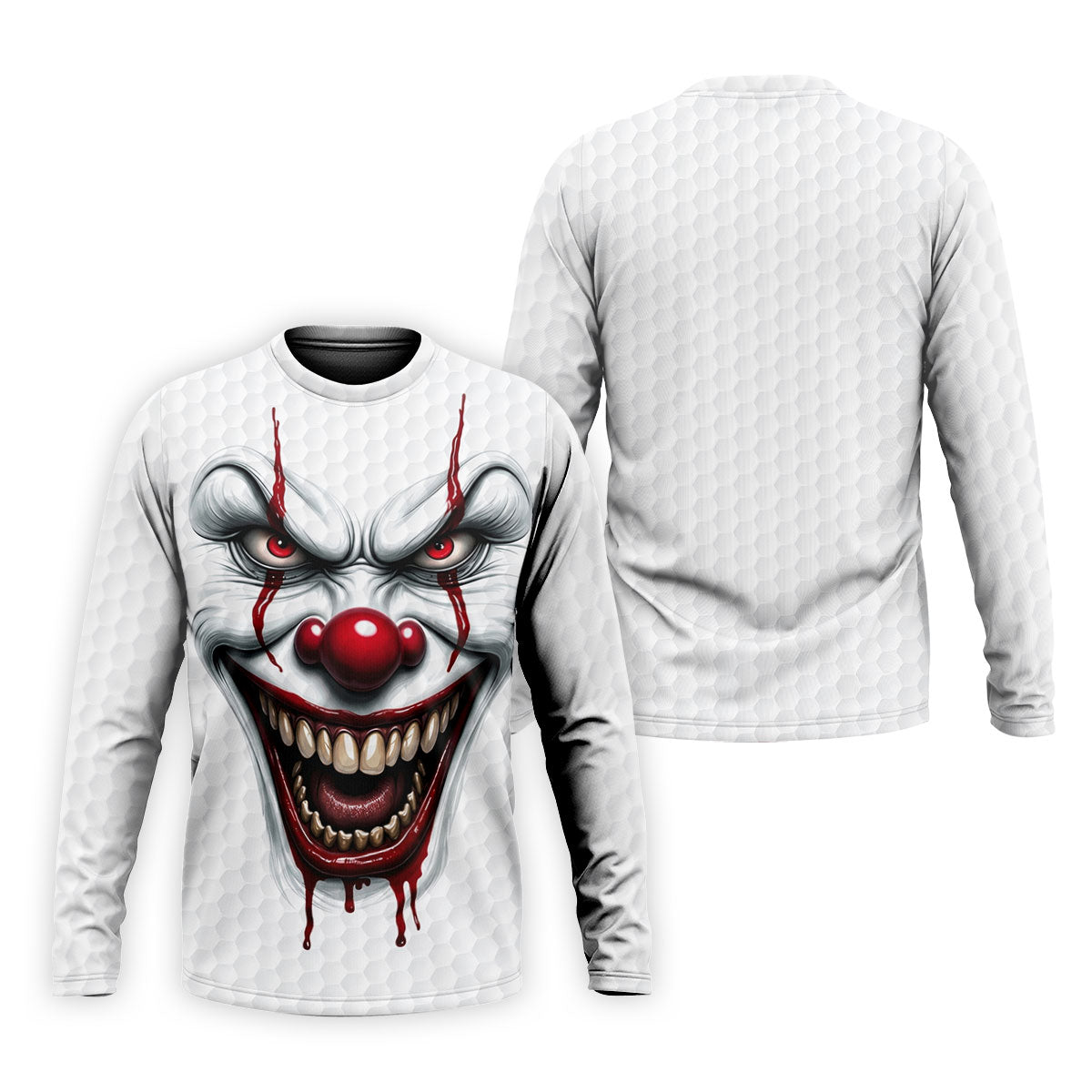 Clown Horror Character Golf Ball Halloween Polo Shirt, Men's Golf Shirt, Mens Golf Polo