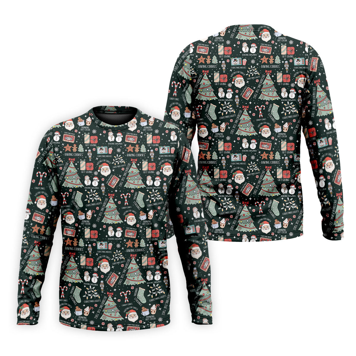 Cute Santa Claus Gift Green Men's Golf Polo Shirts, Christmas Golf Shirt, Polo Shirts For Men