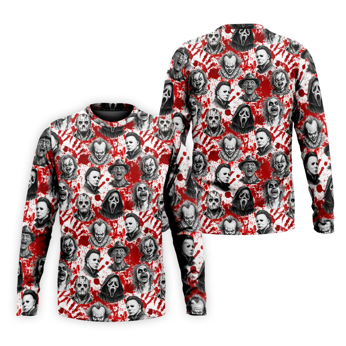 Halloween Horror Character Blood Splatter Polo Shirt, Mens Golf Polo, Golf Apparel For Men