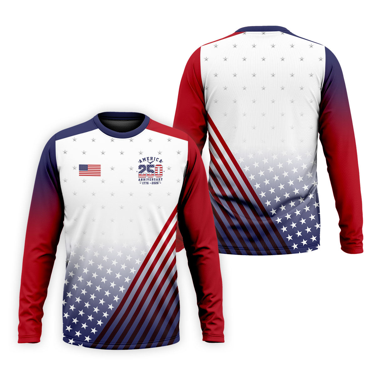 America 250 Anniversary 1776-2026 Flag Logo Golf Shirts For Men, Patriotic 4th Of July Golf Shirt