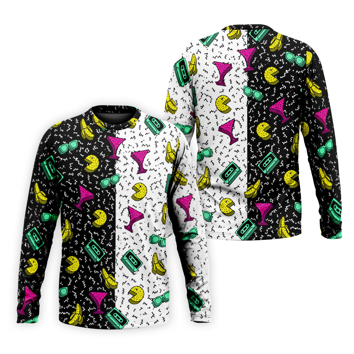 Retro Cassette Sunglasses Cocktail Banana Split Golf Shirt, Hawaiian Golf Shirt, Mens Golf Shirts, Golf Apparel For Men